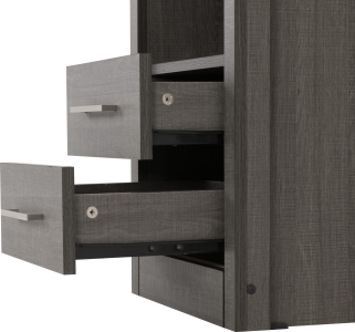 Image: 7117 - Lisbon 2 Drawer 1 Shelf Bedside Cabinet - Grain